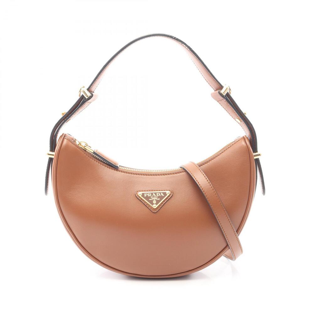 Prada Arche Handbag Leather Brown